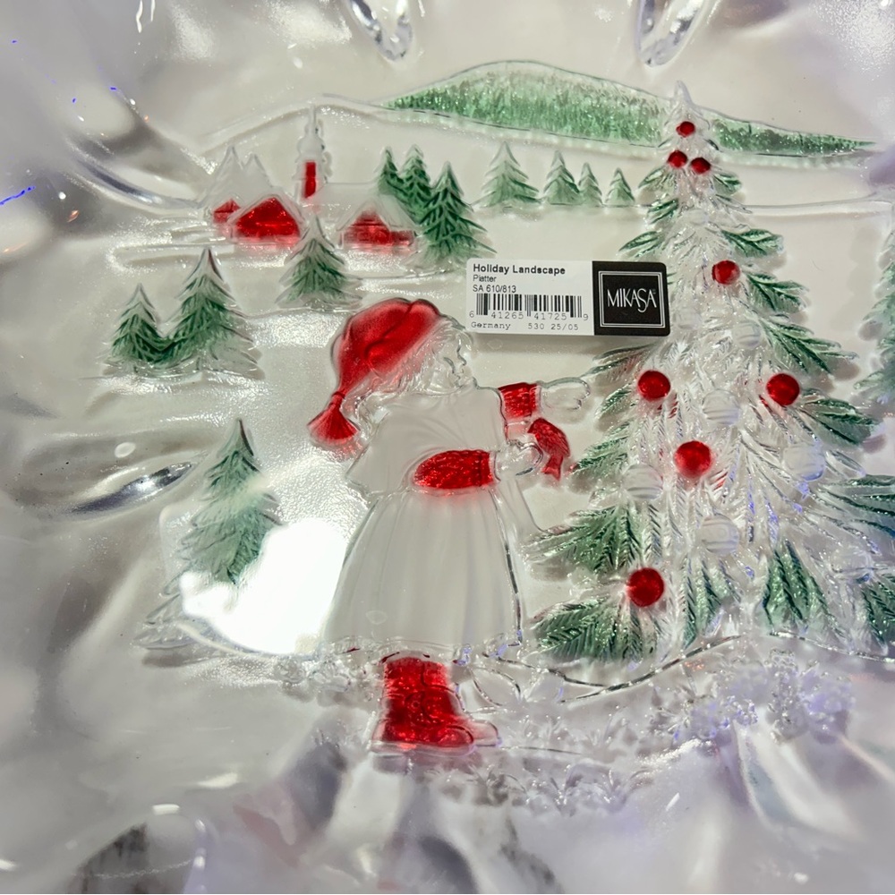 Glass Christmas plate/ bowl